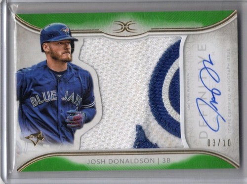 2018 Topps Definitive Josh Donaldson Auto Patch 3/10 Toronto Blue Jays