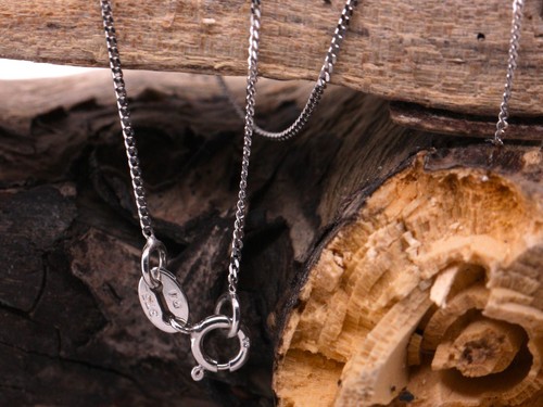 9ct White Gold Micro Curb Hanging Pendant Chain Necklace Necklaces British Made - Picture 9 of 13