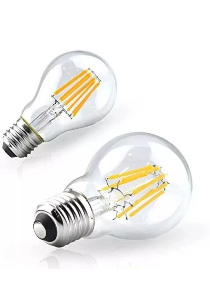 2 Pack Vanke LED Bulb E27 Screw GLS Lamp Filament Light Bulbs Daylight War - Image 3 of 4