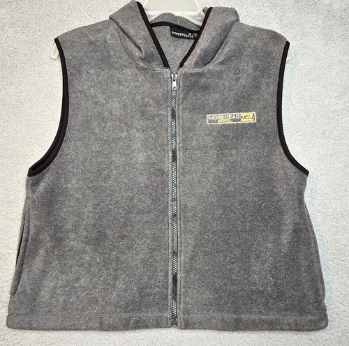 Morehead State MSU Hooded Polar Fleece Vest Dark Gray Youth XL / Women's Medium