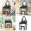 4 drawers vanity wood makeup dressing table set with mirror-black