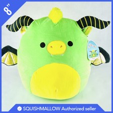 Squishmallow Official Kellytoy Plush Black Light Bethuna the Horned Dragon 8" 