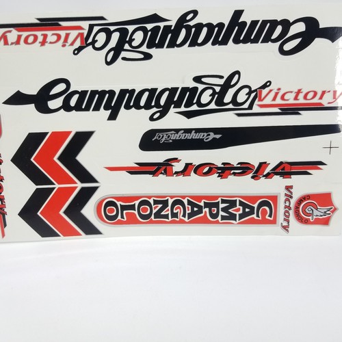 Campagnolo Victory Frame Decals Sticker Set Bicycle Cycling Red Black Italy - Picture 3 of 8