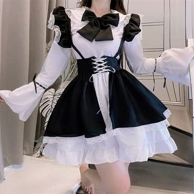 Womens Gothic Long Sleeves Corset Dress 