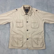 Vintage North Bay Cruiser Chore Shirt/Jacket Men XL Khaki Flap Pocket Shacket
