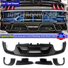For 2015-2017 Ford Mustang Gt350 Gt500 Style Dualquad Exhaust Rear Diffuser Lip