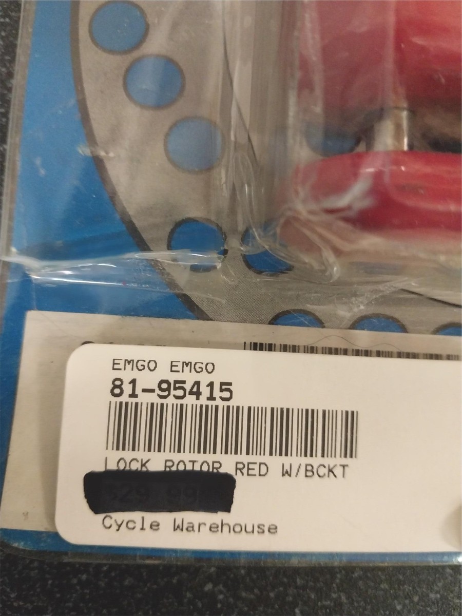 Disc Brake Lock Rotor Red w/Bracket Security Key 81-95415