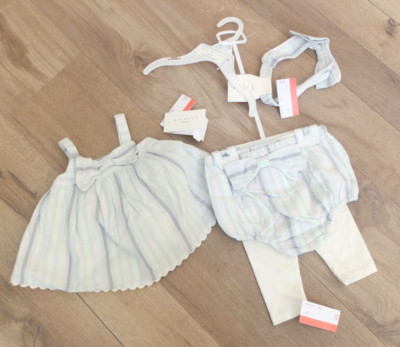 * MAX STUDIO Baby Sommer Set Kleid Shorts Hose Haarband Gr. 68 6 Mo NEU