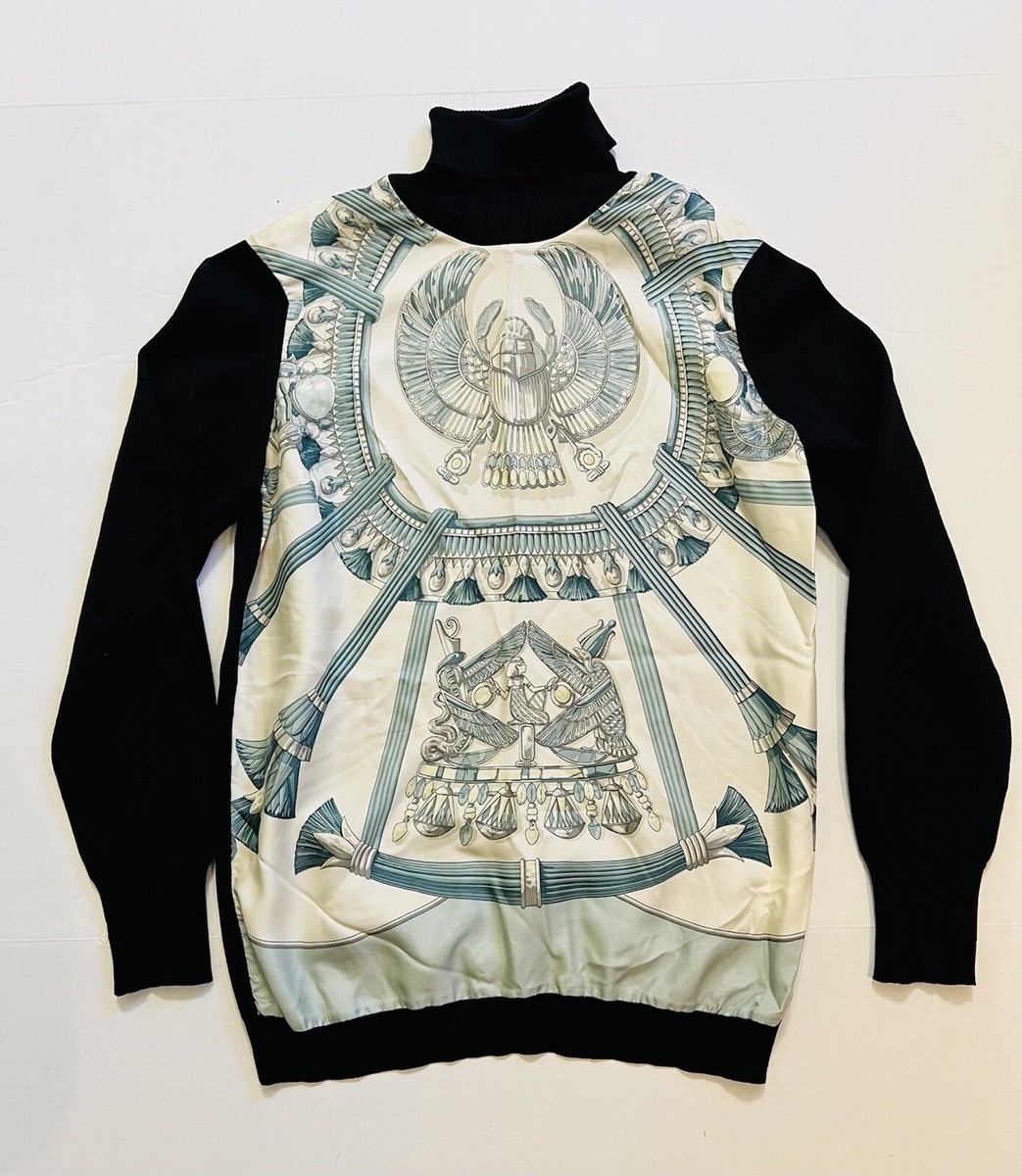 Rare Vintage HERMES Cashmere Silk Egyptian Scarab Sweater Sz 42 | eBay