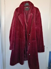 Brand New Centigrade Plush Faux Fur Coat Size Xxl Deep Burgundy Wine