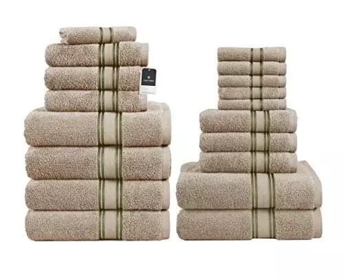 18pc Cotton Bath Towels Set