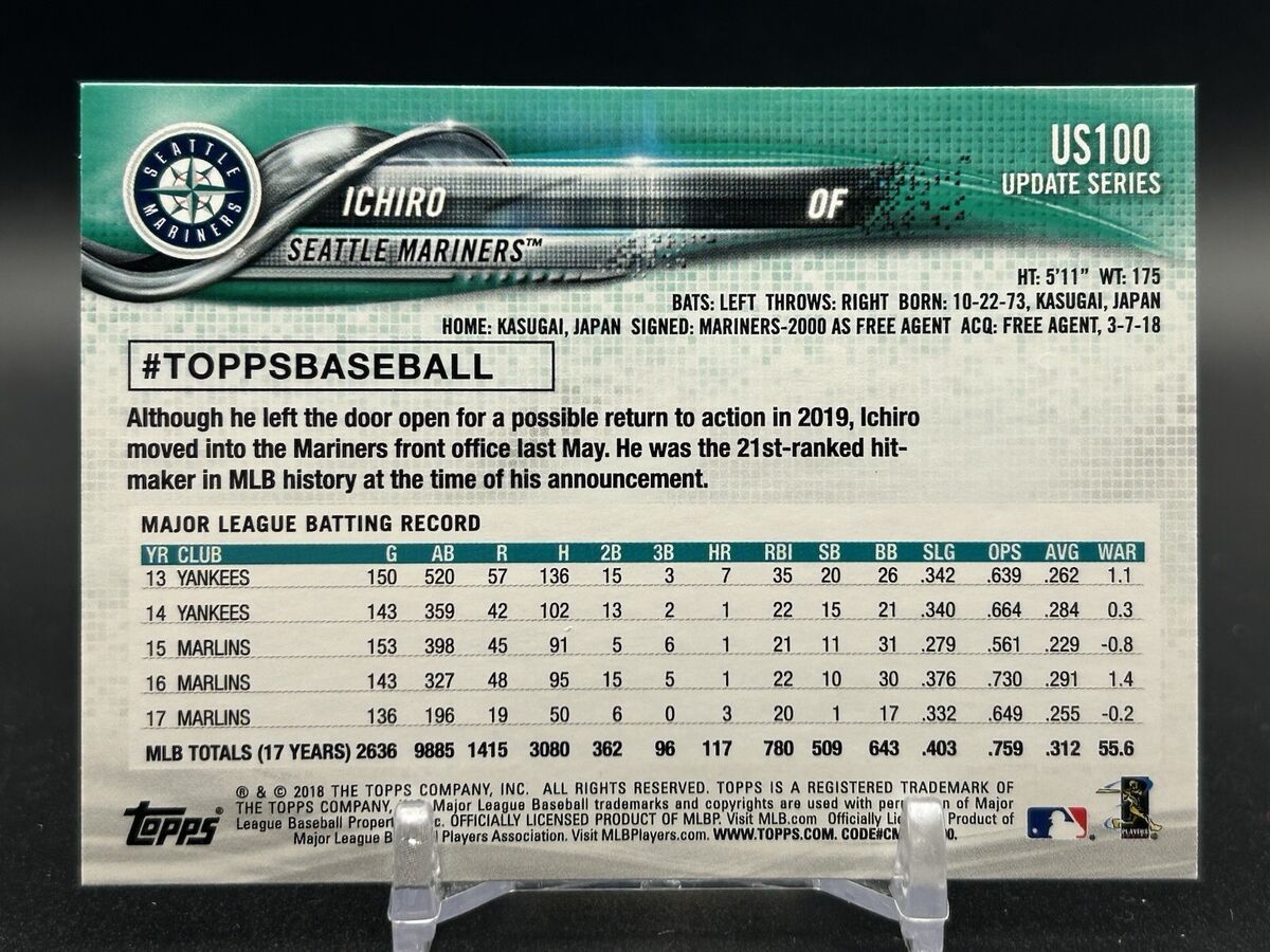 2018 Topps Update Series #HMT45 Ichiro Suzuki HOF! | eBay