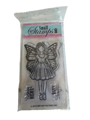 Hot Off The Press Clear Stamps Girl With Wings Birthday Wishes Happy Thoughts