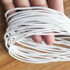 10 m WEISS 3 mm Gummiband f&uuml;r Masken Gummikordel Rundgummi Gummilitze RGW310