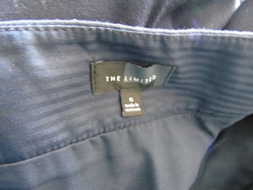 The Limited Navy Blue Plaid Skirt Lined sz 6 Preppy Office Academia - Picture 6 of 8