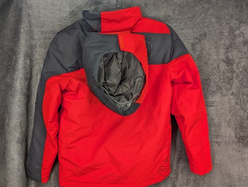 Spyder Guard Ski Jacket Kids Hooded Insulated Removable Hood 16 Black Red - Picture 2 of 7