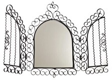Miroir à 2 Battants en Métal DLG de Chaty Vallauris vers 1960