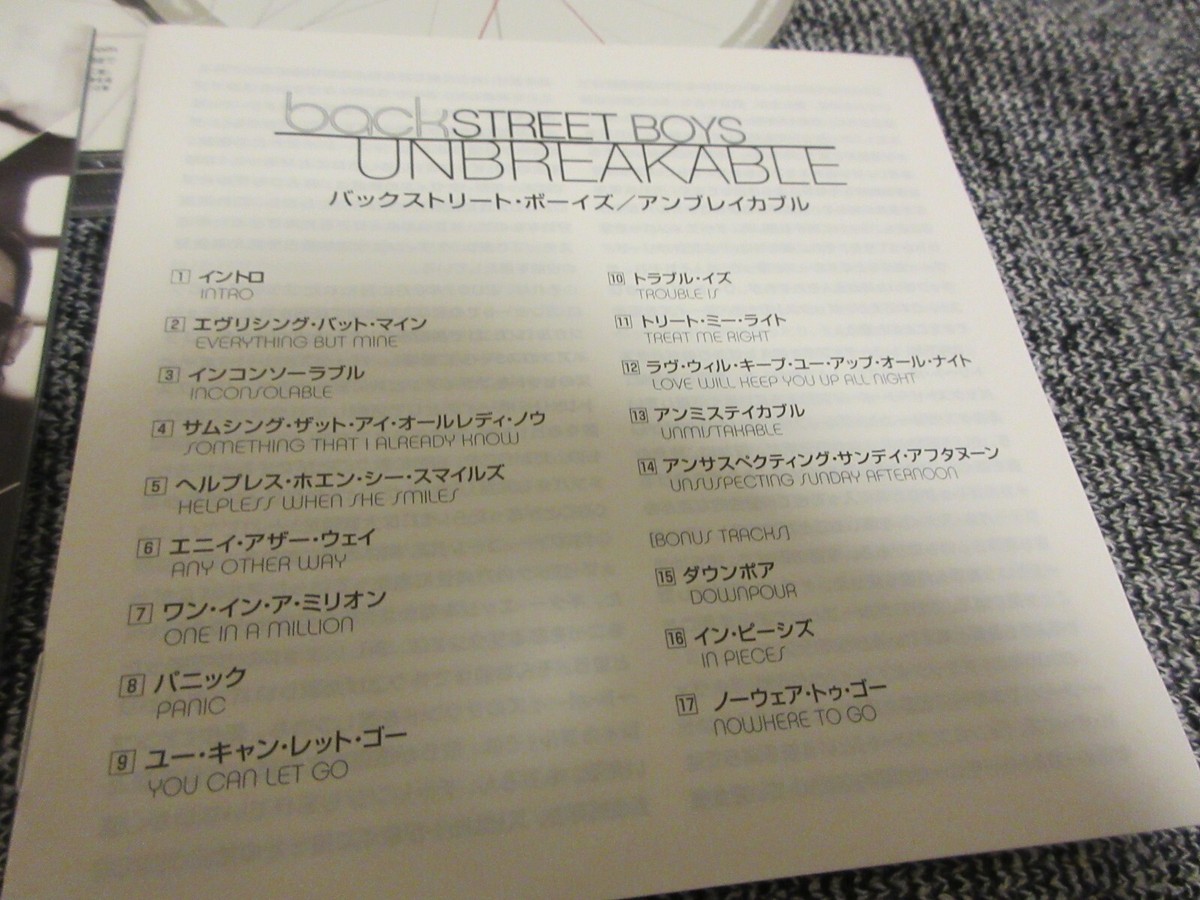BACKSTREET BOYS / unbreakable /JAPAN LTD CD OBI bonus track | eBay