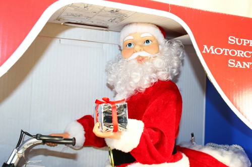 Mr. Christmas Super Motorcycling Musical Animated Plush Santa 20" Lighted - Picture 5 of 12