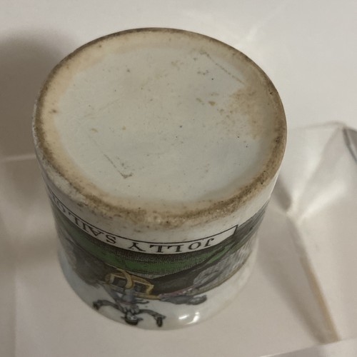 Antique 1800s Staffordshire Jolly Sailor Porcelain Transferware Child Mug Cup - 第 8/22 張圖片