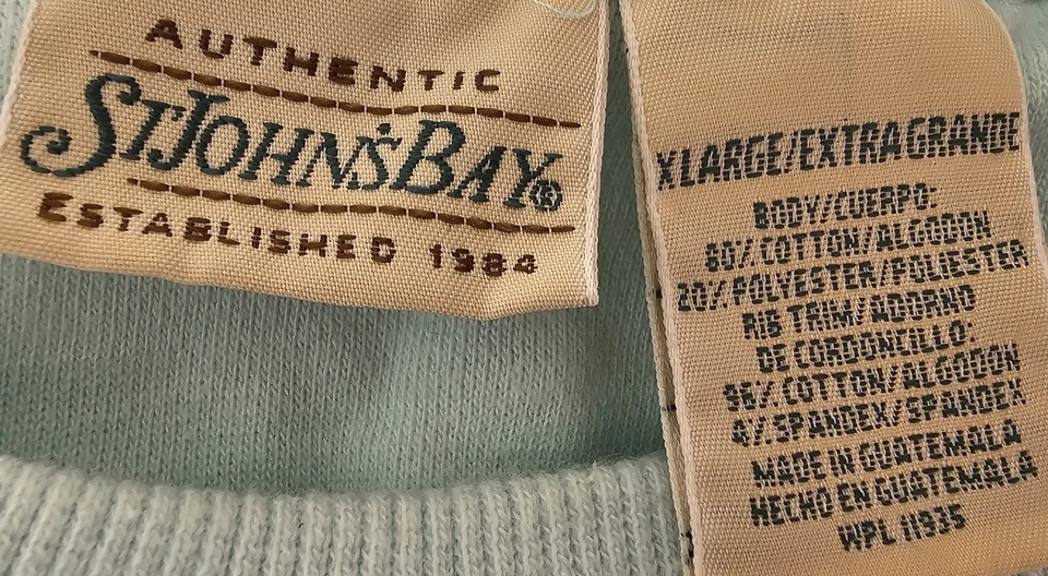 St John's Bay Womens Sweatshirt Shirt Top Blouse Size XL X Large Green - Image 2 of 4