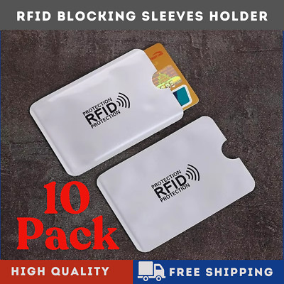 10x RFID Blocking Sleeves Credit Card Protector Holders Theft Protection Secure