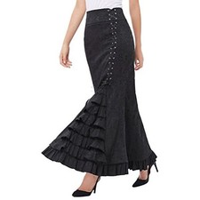 Reggiseno donna retrò coda di pesce lungo sirena steampunk gotico vittoriano midi maglietta T1
