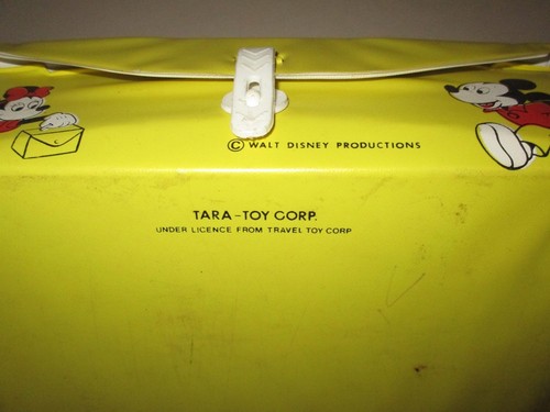 VINTAGE 1970's DISNEY TARA-TOY CORP YELLOW VINYL CARRY CASE 8"X4.25"X2.75" - Picture 5 of 5