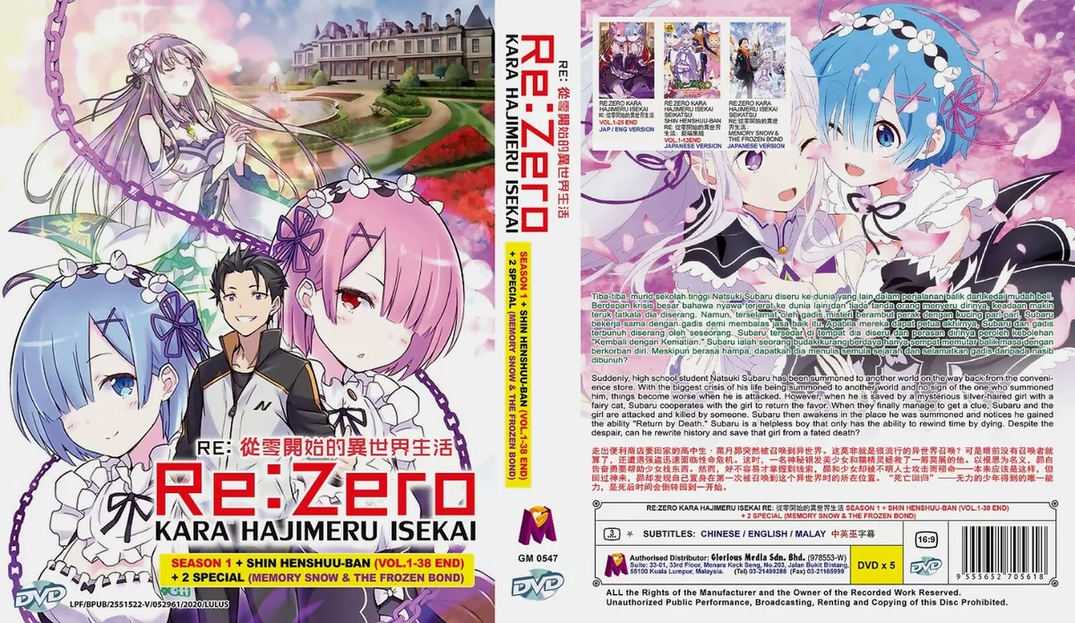 ANIME Re Zero Kara Hajimeru Isekai Season 1+2+Shin Henshuu-Ban(1