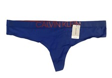 Calvin Klein Thong Panty Nwt Women's Statement 1981 Blue  Red QF5493 427