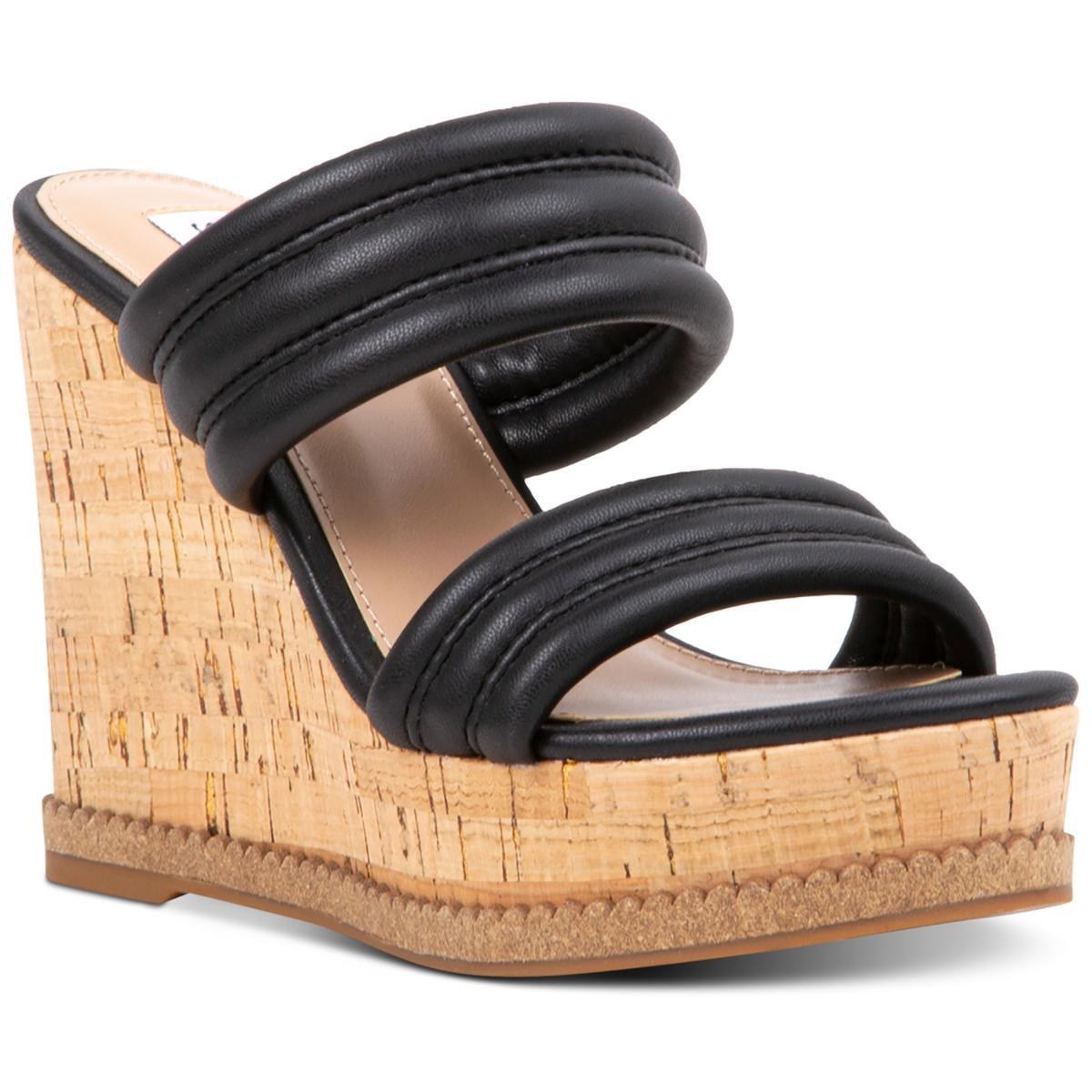 Женские босоножки на танкетке Steve Madden Womens Wipeout черного цвета, размер 9,5 (B, M), BHFO 6589