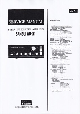 Service Manual-Anleitung für Sansui AU-X1 