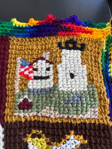 Lot Of 5 Large Crochet 20" Handmade Granny Squares Lighthouses Military More Lot - Picture 6 of 22