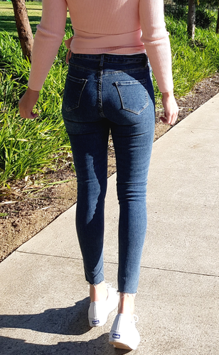 Danica Ripped Denim Pants (Navy Blue) - Picture 5 of 7
