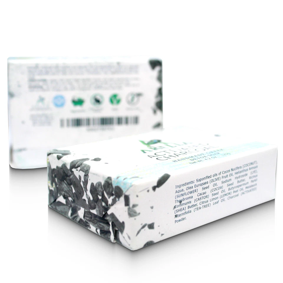 ARELLA - Barra de jabón desintoxicante de carbón activado, hecha a mano en Grecia, 4,2 OZ Foto 3 de 4