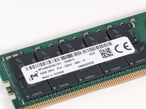 MICRON 64GB 2X4 PC4-2933Y DDR4 2933MHz ECC RDIMM SERVER MEMORY MTA36ASF8G72PZ-2G - Bild 2 von 4
