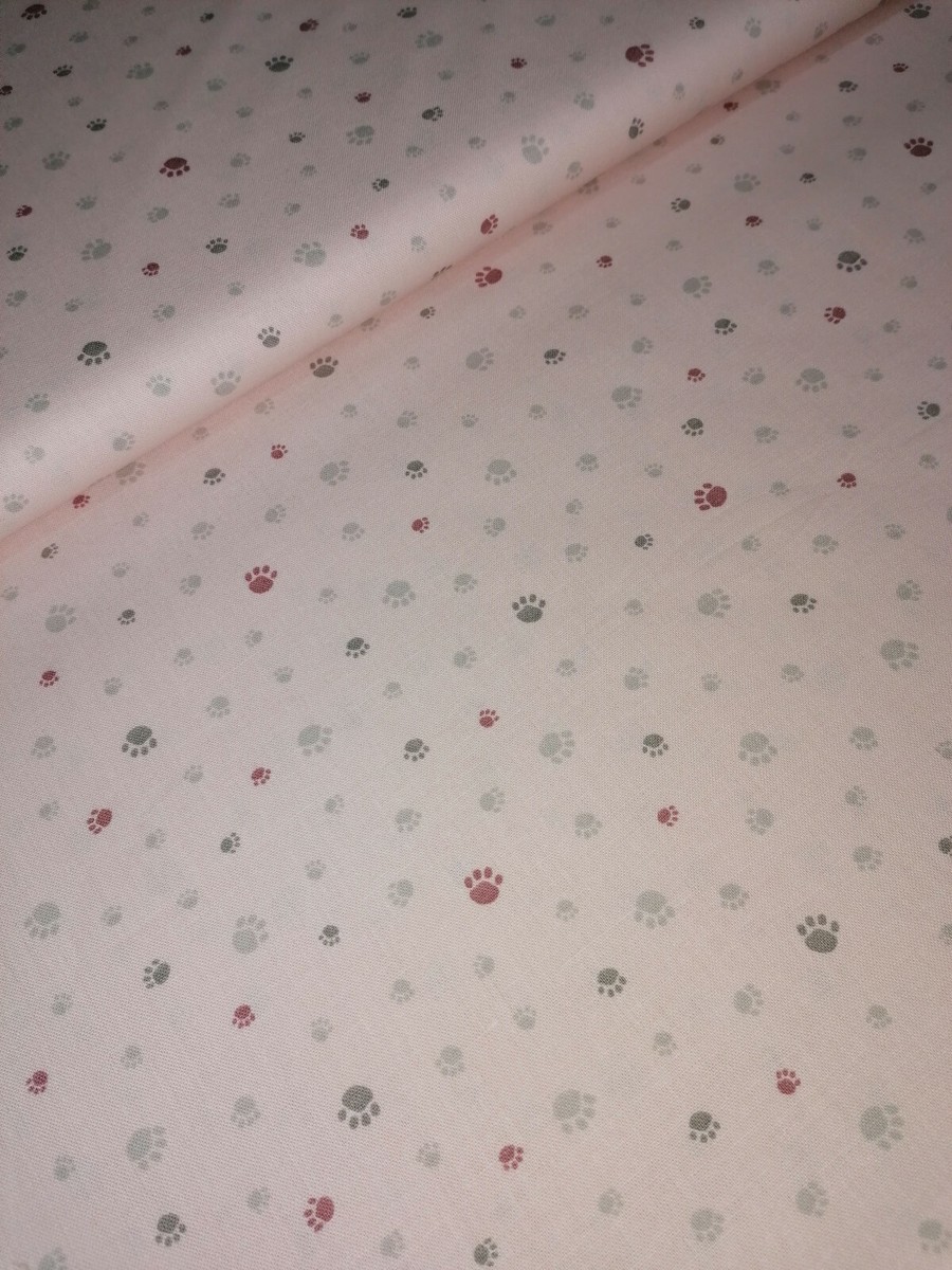 Stoffe mit Pfötchen Paw Pfoten Baumwolle Jersey Canvas Sweat ÖkoTex  Standart 100