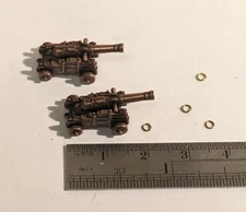 Ship Model Fittings Parts 2 Bronze  Cannons & carriage 20mm