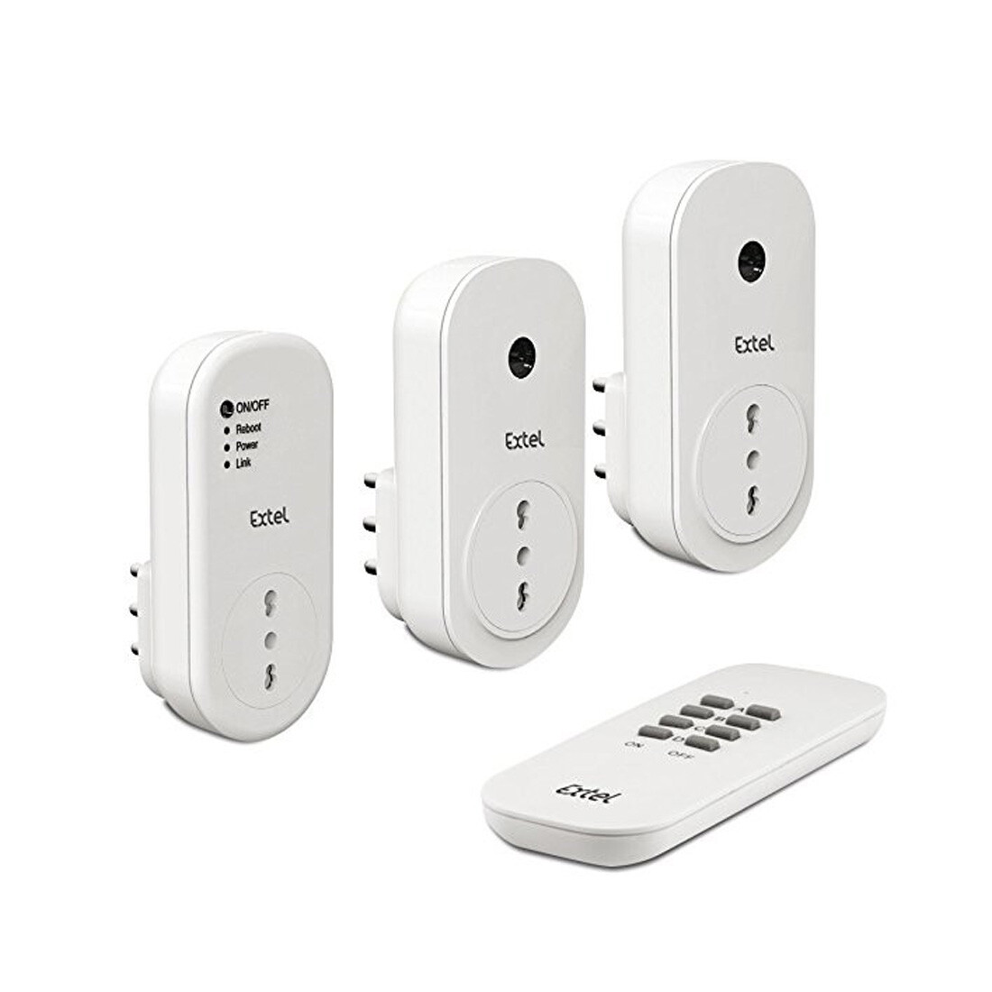 Extel Kit di 3 prese telecomandate Wi-Fi da interno con 1 telecomando