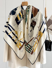 70 Cashmere  30 Silk Wrap Scarf Shawl horse Double Face Kerchief 135X135cm