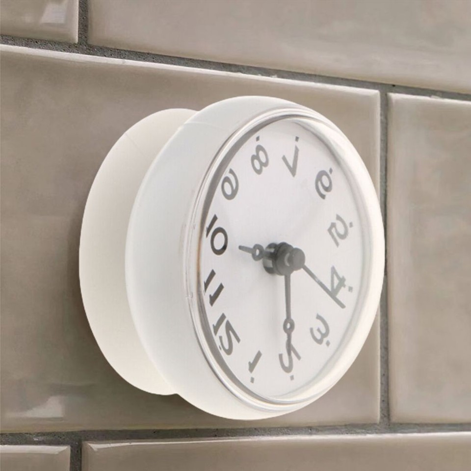 New Bathroom Kitchen Mini Watch Wall Clock Sucker Suction Cup | eBay UK