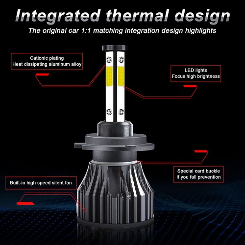 For Chevy Malibu 2013 2014 2015 6x LED Headlight Hi Low + Fog Light Bulbs Combo - Picture 10 of 23