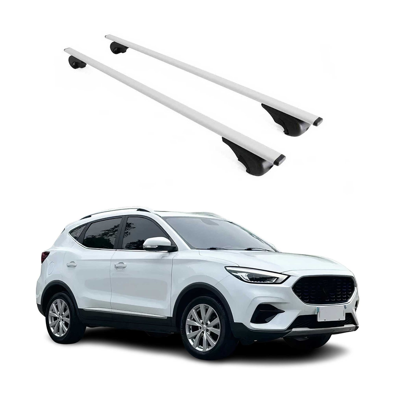 Barres de toit transversales MG ZS fer argent anti-vibration charge 75kg
