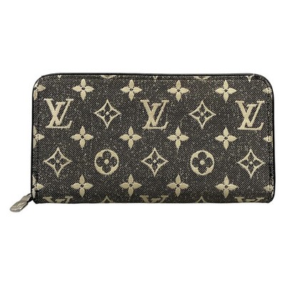 LOUIS VUITTON Zippy Wallet M81858 Gray Monogram Jacquard Denim