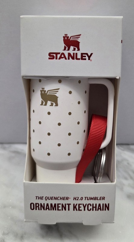 2025 Stanley Mini Tumbler Holiday Christmas Ornament Keychain Frost Polka Dots