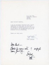 Colonel Pete Dawkins - Signed Note Written on Fan Letter