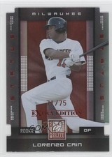 2008 Donruss Elite Extra Edition Status Red Die-Cut 71/75 Lorenzo Cain #144 6ii