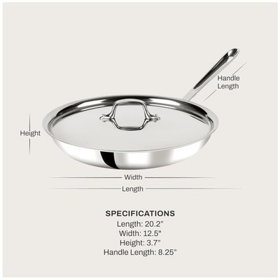 12'' Stainless Steel Fry Pan - Classic Riveted Handle