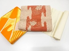 7679635: JAPANESE KIMONO / ANTIQUE FABRIC CLOTH SET / FOR OBI