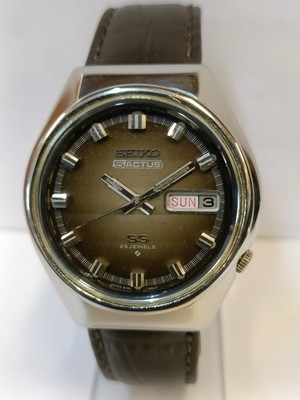 VINTAGE SEIKO 5 ACTUS SS 25J AUTOMATIC PATINA BROWN DIAL 6106